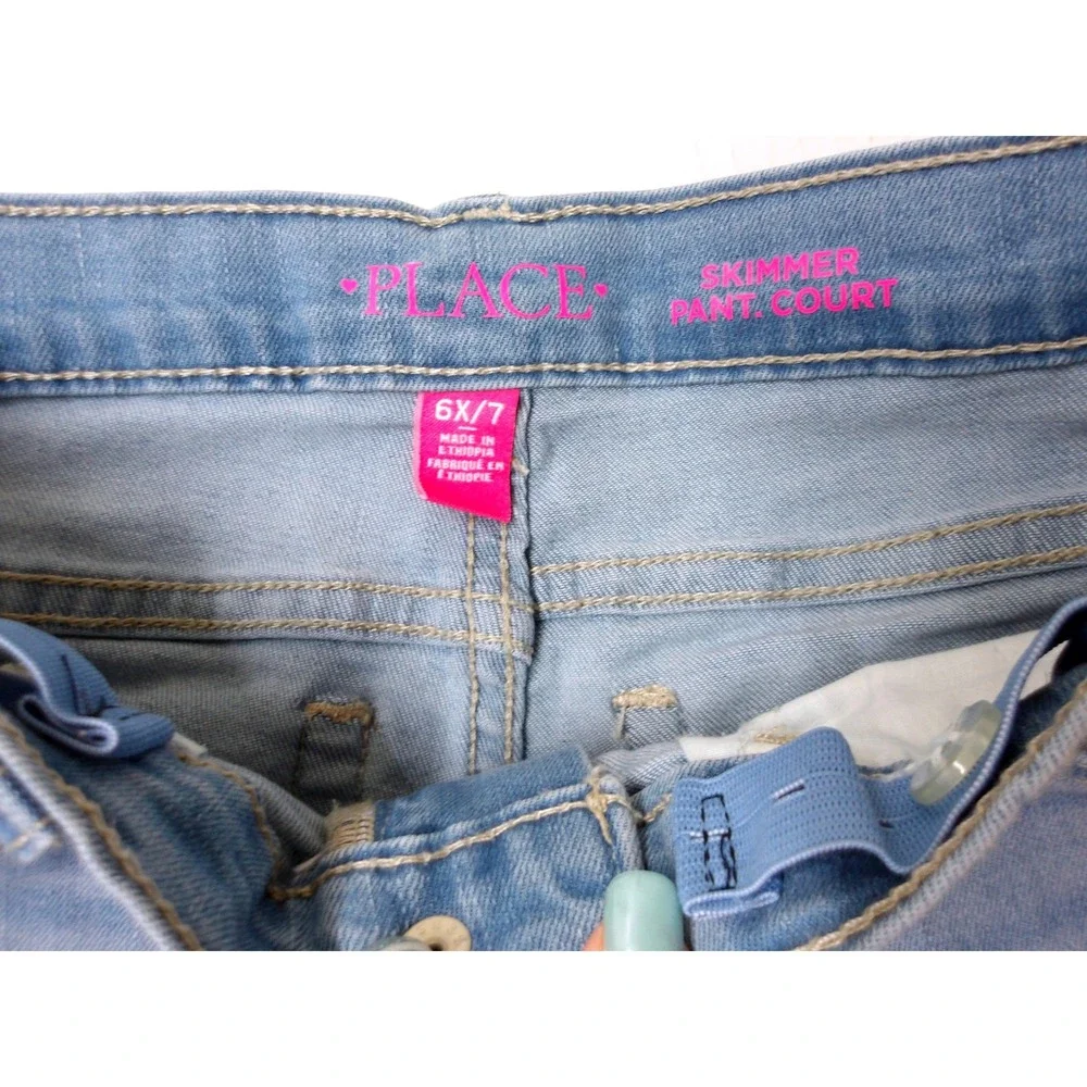 The Childrens Place Girls Denim Skimmer Pants Cropped Jeans Size 6X/7 #26298